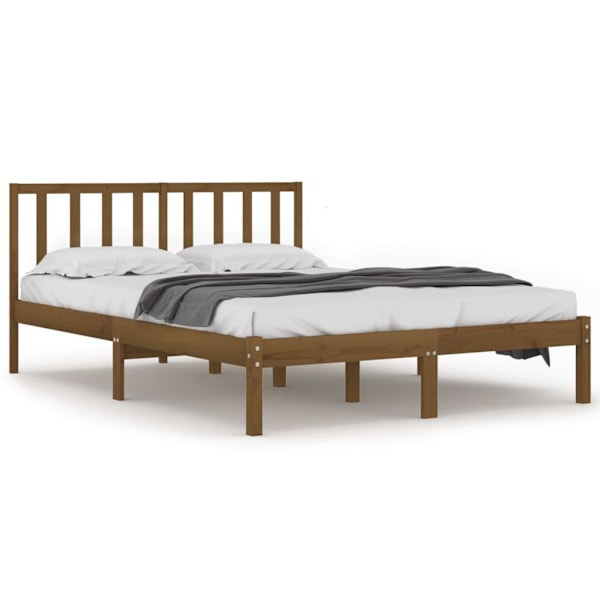 vidaXL Sängram honungsbrun massiv furu 200x200 cm Brun