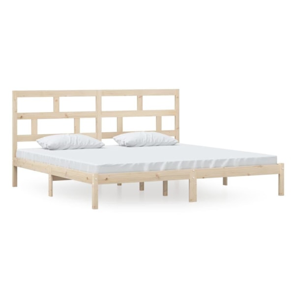 vidaXL Sängram massiv furu 200x200 cm Brun