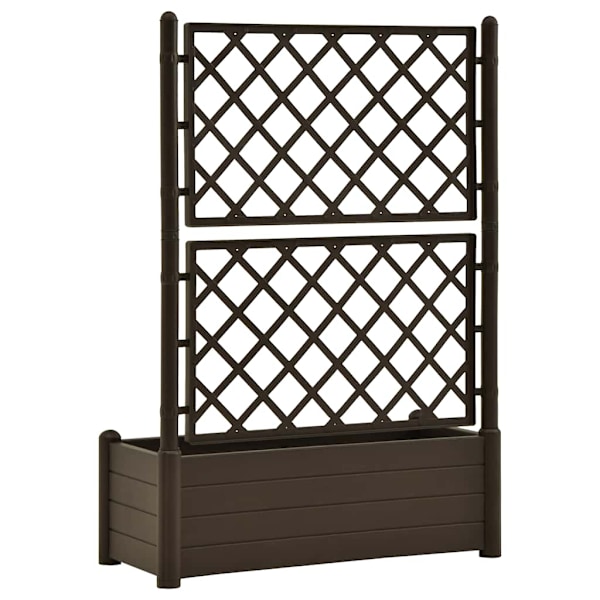 vidaXL Odlingslåda med spaljé 100x43x142 cm PP mocka Antracit
