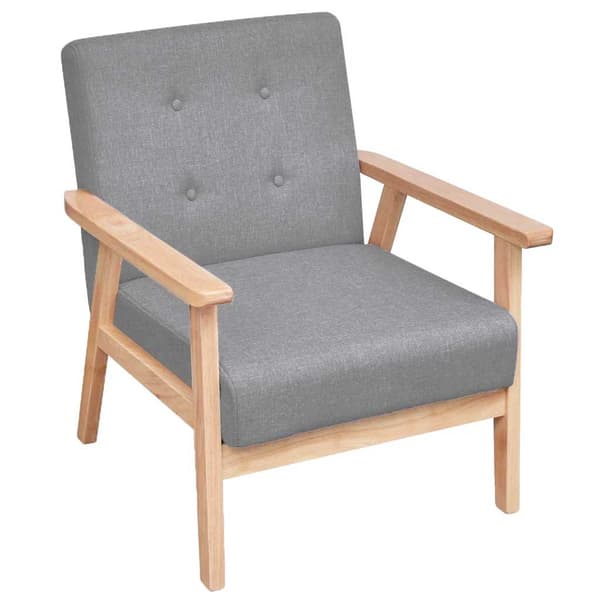 vidaXL Soffa + fotölj i trä med retrodesign grå grå