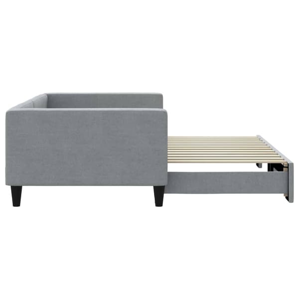 vidaXL Dagbädd utdragbar ljusgrå 100x200 cm tyg Grå
