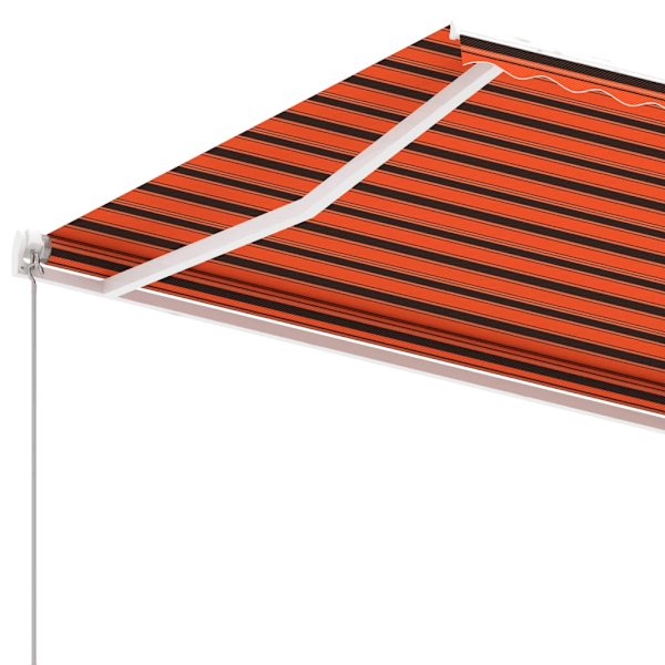 vidaXL Fristående markis manuellt infällbar 450x350 cm orange/brun Flerfärgsdesign