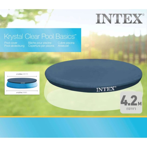 INTEX Poolöverdrag runt 457 cm Blå