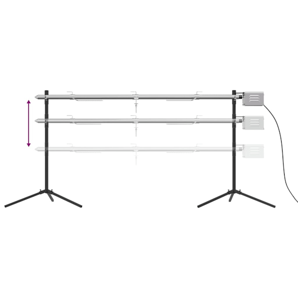 vidaXL Automatisk grill med motor rostfritt stål 150x46,5x82,5 cm Silver