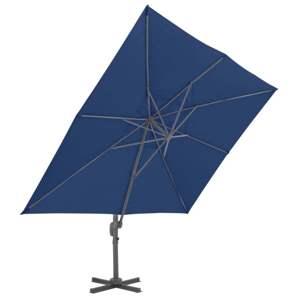 vidaXL Frihängande parasoll med aluminiumstång 4x3 m azurblå Blå