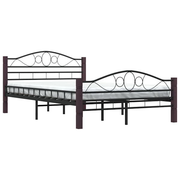 vidaXL Sängram utan madrass svart metall 120x200 cm Svart