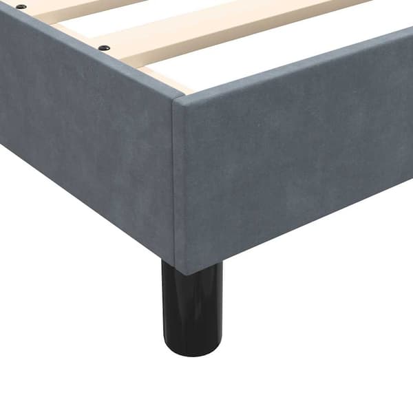 vidaXL Ramsäng med madrass mörkgrå 80x210 cm sammet Grå