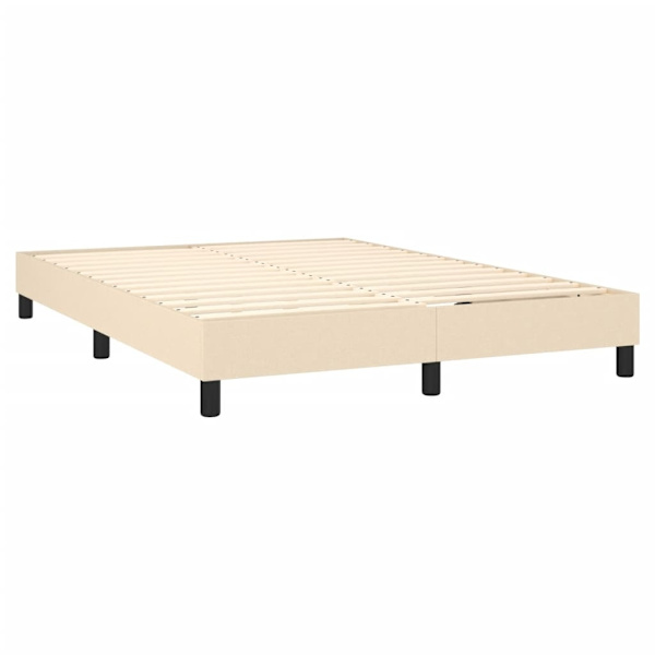 vidaXL Ramsäng med madrass gräddvit 140x190 cm tyg Kräm