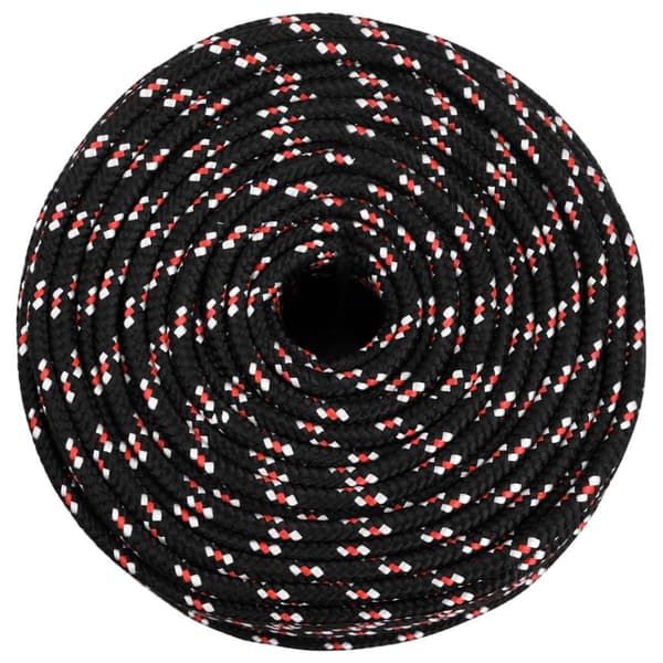 vidaXL Båtlina svart 10 mm 25 m polypropen