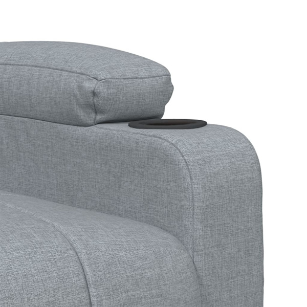 vidaXL Elektrisk reclinerfåtölj ljusgrå tyg Grå