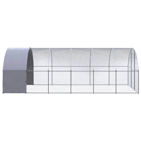 vidaXL Hönsbur för utomhusbruk 3x6x2 m galvaniserat stål Silver