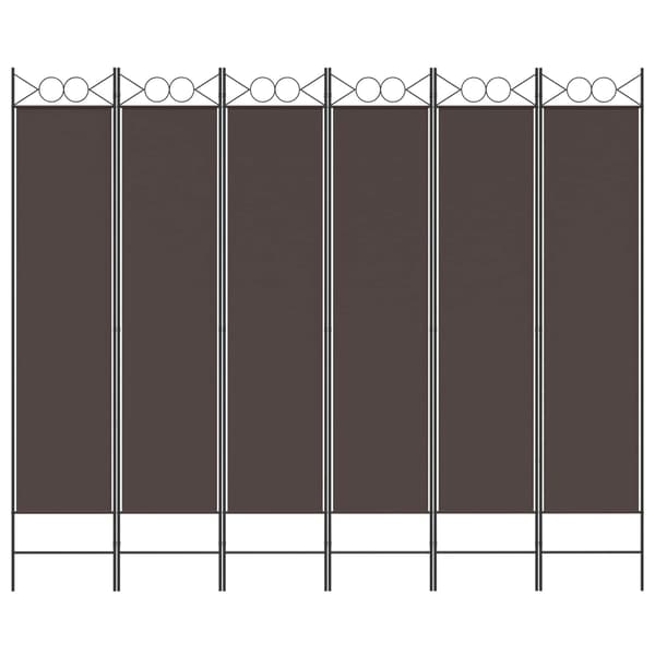 vidaXL Rumsavdelare 6 paneler brun 240x200 cm tyg Brun