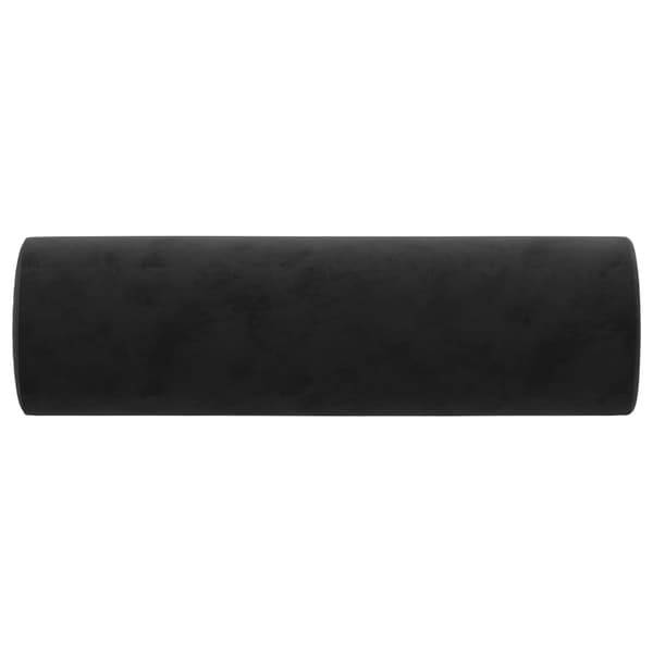 vidaXL Prydnadskuddar 2 st svart Ø15x50 cm sammet art
