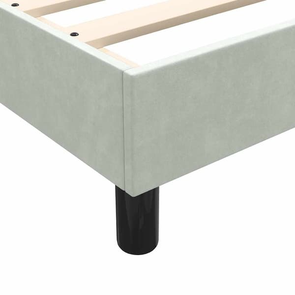 vidaXL Ramsäng med madrass ljusgrå 80x220 cm sammet Grå