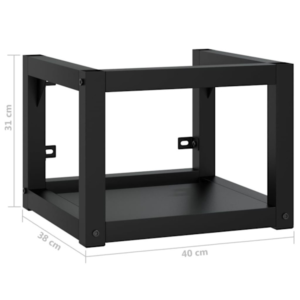vidaXL Väggmonterad ram för tvättställ svart 40x38x31 cm järn Svart