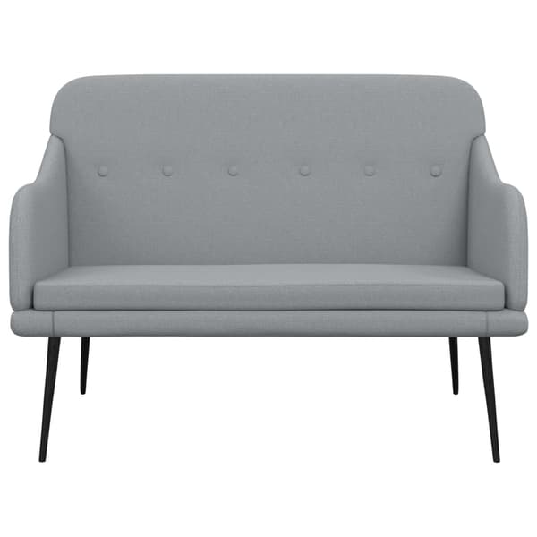 vidaXL Bänk ljusgrå 110x76x80 cm tyg Grå