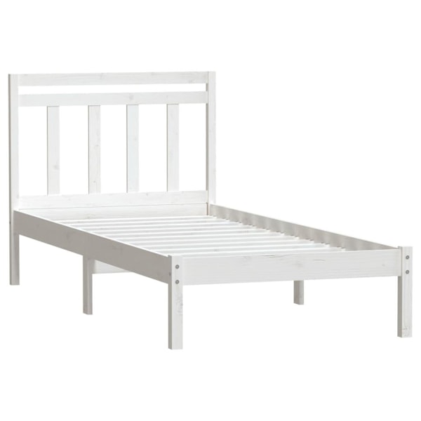 vidaXL Sängram vit massiv furu 90x200 cm Vit
