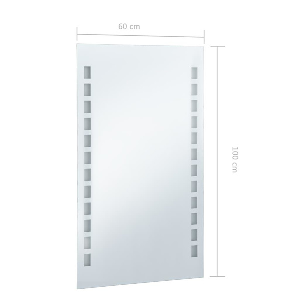 vidaXL Badrumsspegel LED 60x100 cm Silver