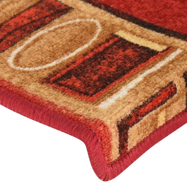 vidaXL Trappstegsmattor självhäftande 5 st 65x21x4 cm röd Röd