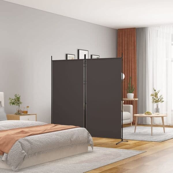vidaXL Rumsavdelare 2 paneler brun 175x180 cm tyg Brun