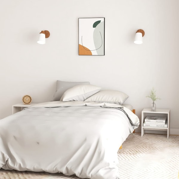 vidaXL Sängbord vit 40x30,5x40 cm massiv furu Vit