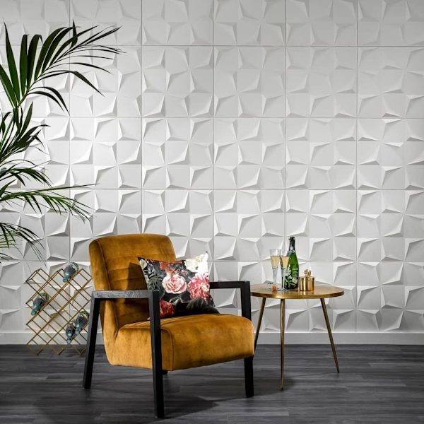 WallArt 3D Väggpaneler 24 st GA-WA28 beau Vit