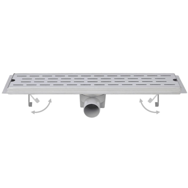vidaXL Avlång golvbrunn 2 st bubblor rostfritt stål 1030x140 mm