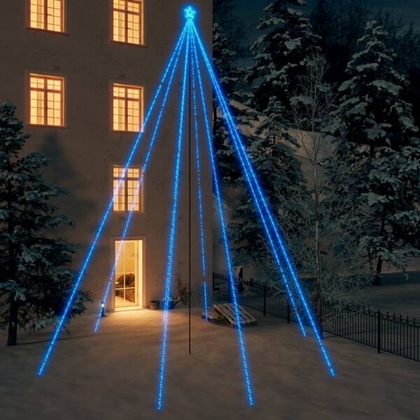 vidaXL LED julgran inomhus/utomhus 1300 LEDs blå 8 m Blå