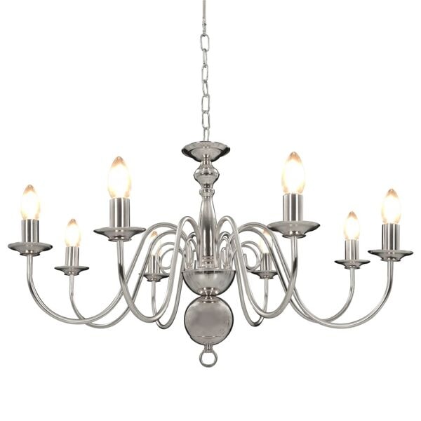 vidaXL Takkrona silver 8 x E14-glödlampor Silver
