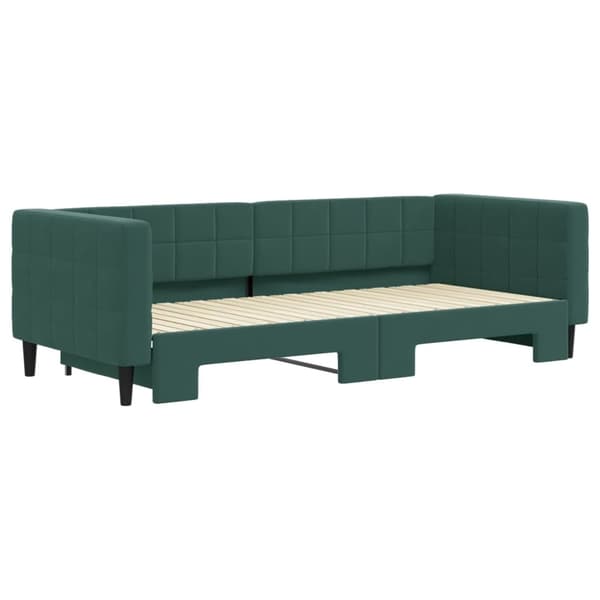 vidaXL Dagbädd utdragbar mörkgrå 90x200 cm sammet Grön