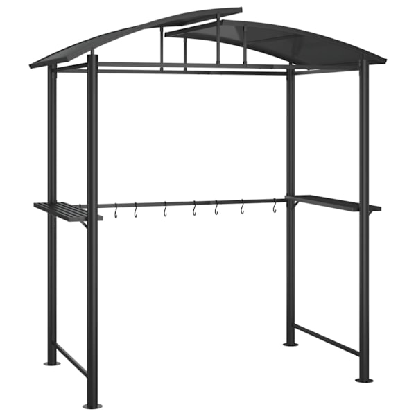vidaXL Tak för grill med sidohyllor antracit 210x114x230 cm stål Antracit