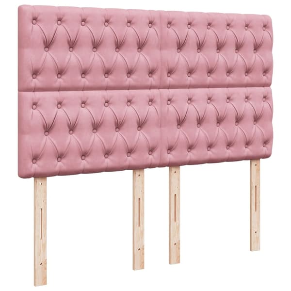 vidaXL Ramsäng med madrass rosa 140x200 cm sammet Rosa