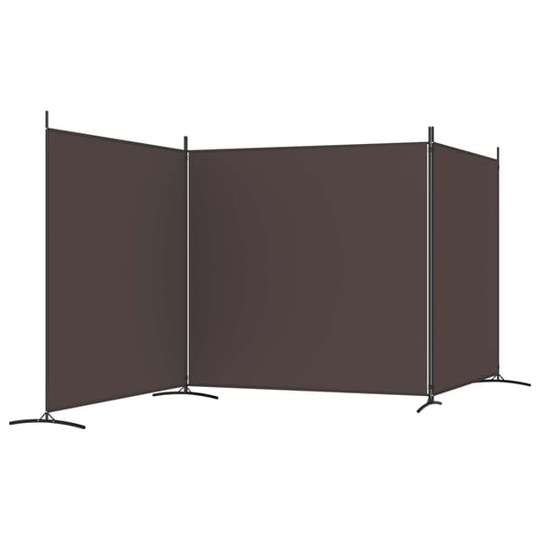 vidaXL Rumsavdelare 3 paneler brun 525x180 cm tyg Brun