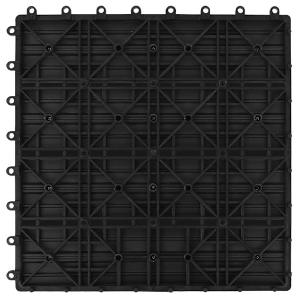 vidaXL Trall 11 st WPC 30x30 cm 1 kvm svart Svart