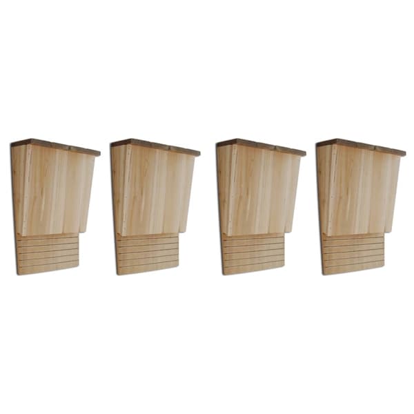 vidaXL Fladdermushus 4 st 22x12x34 cm trä Brun