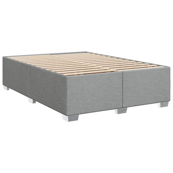 vidaXL Ramsäng med madrass ljusgrå 140x200 cm tyg Grå