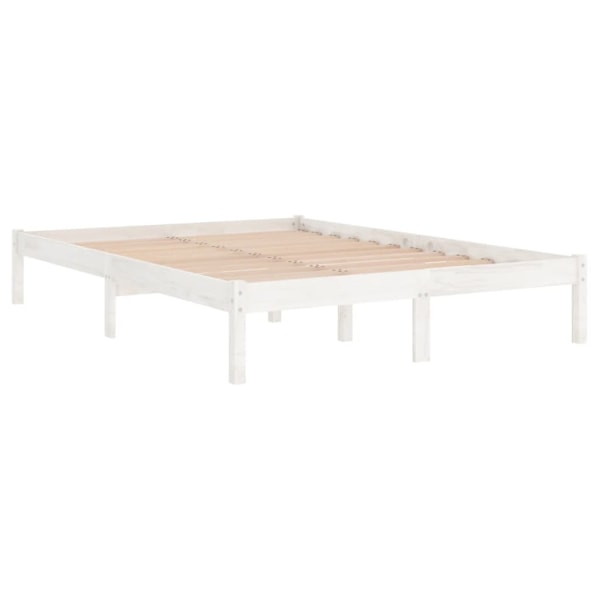 vidaXL Sängram vit massiv furu 200x200 cm Vit