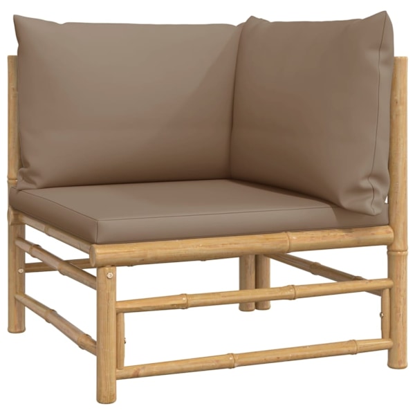 vidaXL Loungegrupp 4 delar taupe dynor bambu Brun