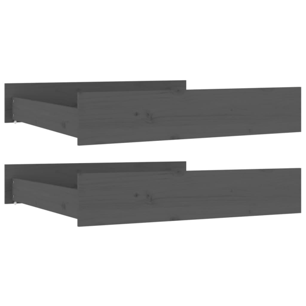 vidaXL Sänglådor 2 st grå massiv furu Grå
