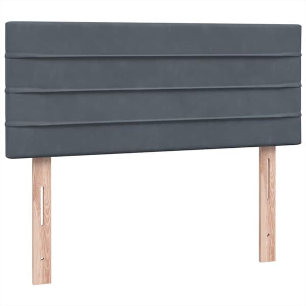 vidaXL Ramsäng med madrass mörkgrå 120x220 cm sammet Grå