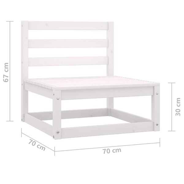 vidaXL Mittensoffa vit massiv furu Vit