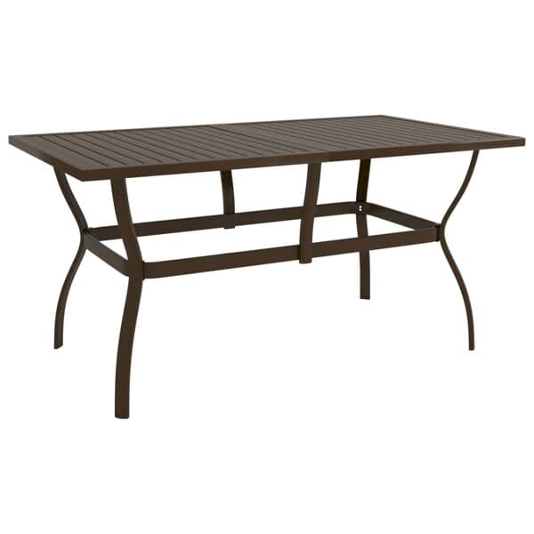 vidaXL Trädgårdsbord 140x80x72 cm stål Brun