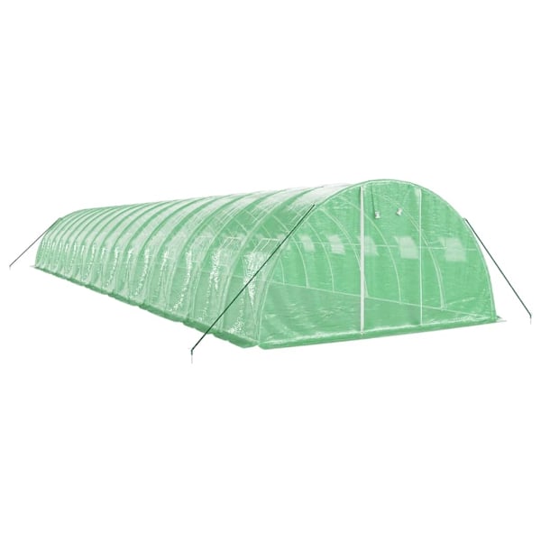 vidaXL Växthus med stålram grön 64 m² 16x4x2 m Grön