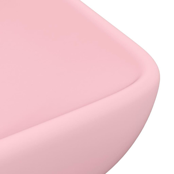 vidaXL Lyxigt rektangulärt handfat matt rosa 71x38 cm keramik Rosa
