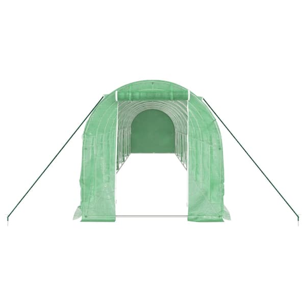 vidaXL Växthus med stålram grön 20 m² 10x2x2 m Grön