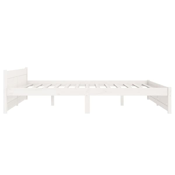 vidaXL Sängram vit massivt trä 150x200 cm Vit