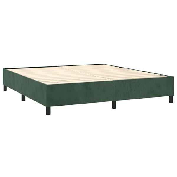 vidaXL Ramsäng med madrass mörkgrön 160x200 cm sammet Grön
