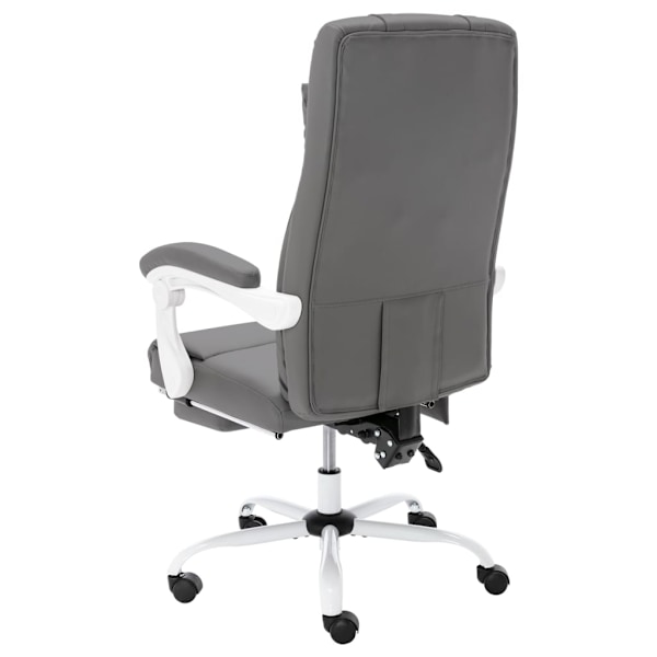 vidaXL Massagekontorsstol grå konstläder grå