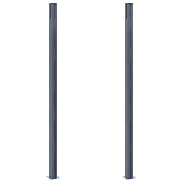 vidaXL Staketstolpar 2 st mörkgrå 185 cm aluminium grå