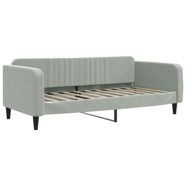 vidaXL Dagbädd med madrass ljusgrå 90x190 cm sammet Grå